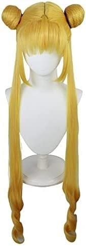 HBYLEE Wig Anime Cosplay Amerikanisches Mädchen Krieger Wasser EIS Mond Cosplay Perücke Mond Wildkaninchen Kunsthaar goldgelb Mondprinzessin Rollenperücke Goldgelb[Farbe:nach Plan] von HBYLEE