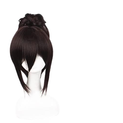 HBYLEE Wig Anime Cosplay Anime Attack on Titan Hange Zoe Wig Black Hair Cosplay Wig Role Play Halloween Hair Synthetic 30cm Cosplay Accessories[Farbe:nach Plan] von HBYLEE