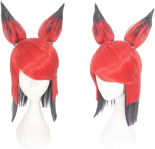 HBYLEE Wig Anime Cosplay Anime Cosplay Perücke, Hazbin Hotel Alastor Perücke, mit abnehmbaren Ohren, Schwarze und rote Kurze Perücke, mit gratis Perückenkappe, for die tägliche Party an Halloween HBYLEE Wig Anime Cosplay Anime Cosplay Perücke, Hazbin Hotel Alastor Perücke, mit abnehmbaren Ohren, Schwarze und rote Kurze Perücke, mit gratis Perückenkappe, for die tägliche Party an Halloween von HBYLEE