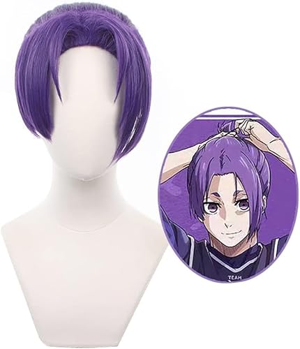 HBYLEE-Wig Anime Cosplay Anime Cosplay Wig for Blue Lock Bachira Meguru Cosplay Wig Short Black Yellow Hair Wig + Wig Cap [Farbe:Yellow] von HBYLEE