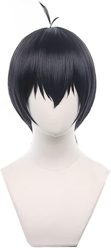 HBYLEE-Wig Anime Cosplay Anime Cosplay Wig for Blue Lock Bachira Meguru Cosplay Wig Short Black Yellow Hair Wig + Wig Cap [Farbe:Yellow] von HBYLEE