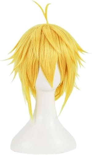 HBYLEE-Wig Anime Cosplay Anime Die Sieben Todsünden Cosplay Perücke Meliodas Goldene Kurze Perücke Rollenspiel Halloween Kostüm Party Perücken + Kappe[Farbe:One Color] von HBYLEE