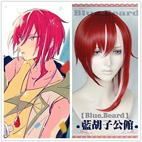 HBYLEE-Wig Anime Cosplay Anime Ensemble Sterne Cosplay Sakasaki Natsume Perücke Rot Weiß Hitzebeständige Synthetische Perücke Halloween Party Anime Cosplay Perücke + Kappe[Farbe:-] von HBYLEE