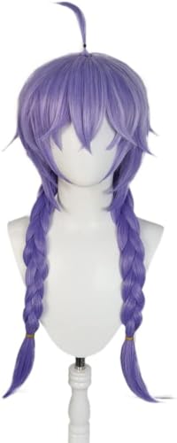 HBYLEE-Wig Anime Cosplay Anime Honkai: Star Rail Bailu Cosplay Perücke, Lila Dual Schachtelhalm Zopf Perücke for Halloween Kostüm Party Rollenspiel Perücke + Kappe[Farbe:-] von HBYLEE