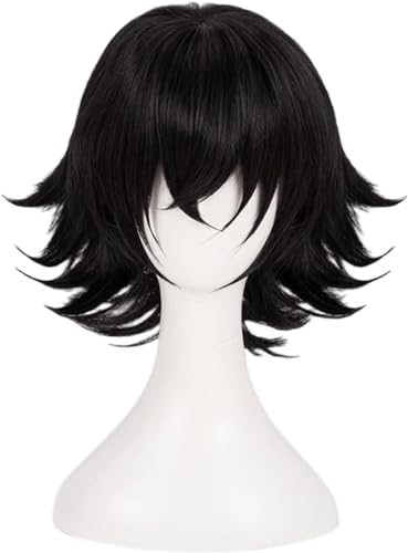 HBYLEE-Wig Anime Cosplay Anime JUZO SUZUYA/REI Cosplay Perücke Schwarze Kurze Perücke, for Weihnachten Karneval Halloween Kostüm Party Perücke + Kappe[Farbe:schwarze] von HBYLEE