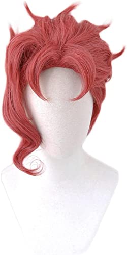 HBYLEE- Wig Anime Cosplay Anime JoJo Kakyoin Noriaki Kakyouin Cosplay Kostüm JoJo's Bizarre Adventure Hitzebeständiges Kunsthaar Männer Frauen Perücken[Farbe:Onecolor] von HBYLEE