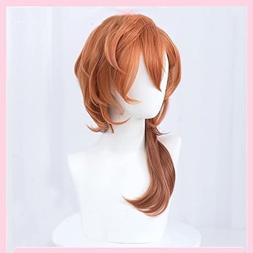 HBYLEE- Wig Anime Cosplay Bungou Stray Dogs Cosplay Chuuya Nakahara Wig Short Gradient Brown 55cm Long Curly Heat Resistant Hair Halloween Anime Role Play, [Farbe:Gradient Brown] von HBYLEE