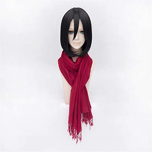 HBYLEE- Wig Anime Cosplay Cosplay Wig Attack On Titan Levi Black Wigs Corta Styled Frauen Cosplay Party Fashion Anime Human Costume Full Wigs Mikasa·Ackerman[Farbe:Black] von HBYLEE