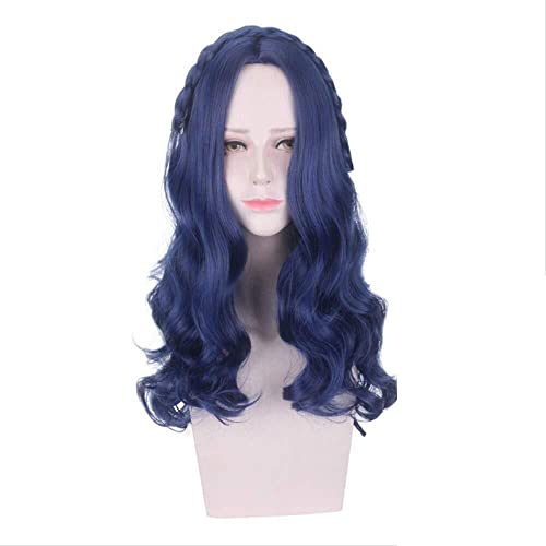 HBYLEE- Wig Anime Cosplay Descendants 2 Evie Long Wavy Wig Cosplay Costume Women Heat Resistant Synthetic Hair Halloween Party Role Play Wigs[Farbe:Onecolor] von HBYLEE