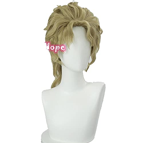 HBYLEE Wig Anime Cosplay Dio Brando Cosplay JoJo Bizarre Abenteuer Cosplay männer Kurze goldene perücke Cosplay Anime Cosplay perücke hitzebeständige synthetische Perücken[Farbe:Onecolor] von HBYLEE