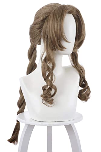HBYLEE- Wig Anime Cosplay Final Fantasy 7 Remake Aerith Gainsborough Cosplay Perücke Cosplay Kostüm Haar[Farbe:Onecolor] von HBYLEE