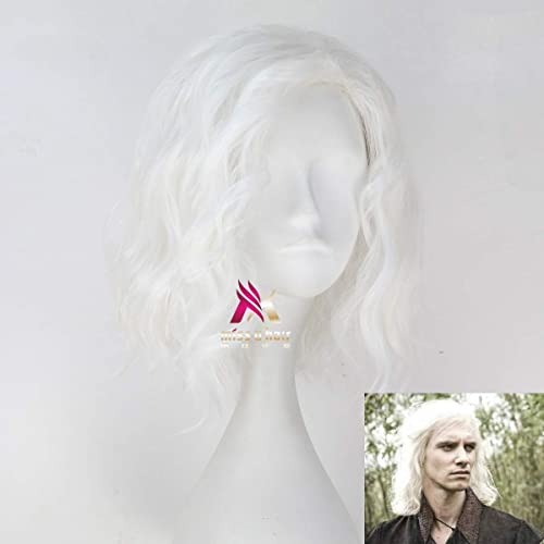 HBYLEE- Wig Anime Cosplay Game of Thrones Viserys Targaryen Cosplay Wig Daenerys Brother White Hair Wig Costume Mens Targaryen Wig[Farbe:-] von HBYLEE
