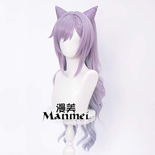 HBYLEE- Wig Anime Cosplay Genshin Impact Ting NI Kuaiyu God Carved Sunny cos Wig Double Ponytail Sharp Corners Gradient Carved Sunny Styling Tutorial Full Version is Out[Farbe:Blue Gradient red] von HBYLEE