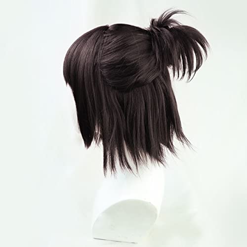 HBYLEE-Wig Anime Cosplay Hanji Zoe Cosplay Perücke Attack on Titan Final Season Dunkelbraun Anime Kunsthaar Halloween Karneval Party Rollenspiel + Perückenkappe[Farbe:Braun] von HBYLEE