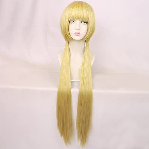 HBYLEE Wig Anime Cosplay Monster Vorfall Cyan cos perücke Fuchs dämon gelb glattes Haar Langer zopf weibliche Modelle alterung benutzerdefinierte perücke haarperücke gelb[Farbe:nach Plan] von HBYLEE