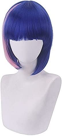 HBYLEE- Wig Anime Cosplay Perücke for Anime-Perrücken Cosplay Christmas Assassin Wu Liuqi Cosplay Wig Coke Short Hair Mixed Blue Perücke[Farbe:-] von HBYLEE