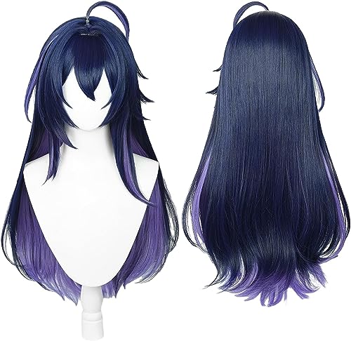 HBYLEE-Wig Anime Cosplay Perücke for Honkai Star Rail Blade Cosplay Perücke Männer Anime Party Dunkelblau Braun Rot Synthetische Haar Mit Ahoge [Farbe:] von HBYLEE