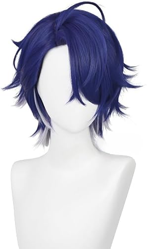 HBYLEE-Wig Anime Cosplay Perücke for Honkai Star Rail Blade Cosplay Perücke Männer Anime Party Dunkelblau Braun Rot Synthetische Haar Mit Ahoge [Farbe:] von HBYLEE