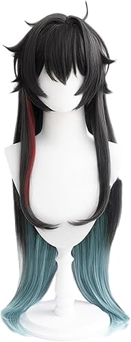 HBYLEE-Wig Anime Cosplay Perücke for Honkai Star Rail Blade Cosplay Perücke Männer Anime Party Dunkelblau Braun Rot Synthetische Haar Mit Ahoge [Farbe:] von HBYLEE