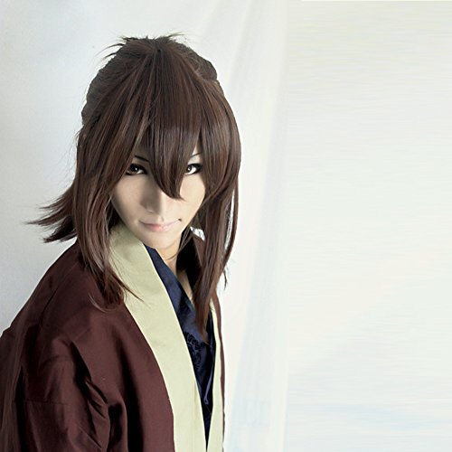 HBYLEE- Wig Anime Cosplay Perücke for Karneval Nachtleben CluI Party Dress Up Perücke Hakuouki/Okita Soji Sandy Kimono Abnehmbare Anime Perücke 243 Farbe:Pl-243 [Farbe:Pl-243 (Brown)] von HBYLEE