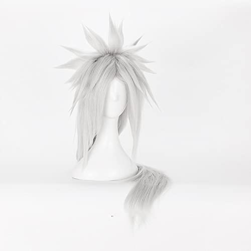 HBYLEE Wig Anime Cosplay Rollenspiel for Jiraiya Cosplay Perücke 100 cm Lange silbergraue hitzebeständige Kunsthaarperücke[Farbe:nach Plan] von HBYLEE