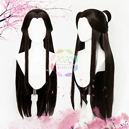 HBYLEE Wig Anime Cosplay Tian Guan Ci Fu Xie Lian Black Brown Straight Long Cosplay Synthetic Hair Halloween Carnival Party +Free Wig Cap + Headband[Farbe:nach Plan] von HBYLEE