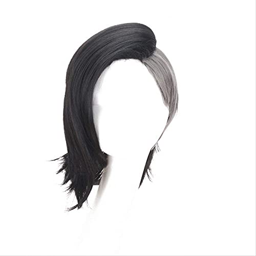 HBYLEE- Wig Anime Cosplay Tokyo Ghoul Male and Female COS Wig Mask Maker Uta Wig Short and Long Black and Silver Grey Anime Cosplay Wigs+Wig Cap 2 [Farbe:Black] von HBYLEE