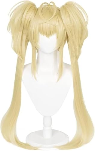 HBYLEE-Wig Anime Cosplay Tsukiyomi Utau Cosplay Perücke Shugo Chara! Party ! Tsukiyomi Utau Frauen Blonde Abnehmbare Pferdeschwanz Haar Peluca Anime Perücken[Farbe:Blond ] von HBYLEE