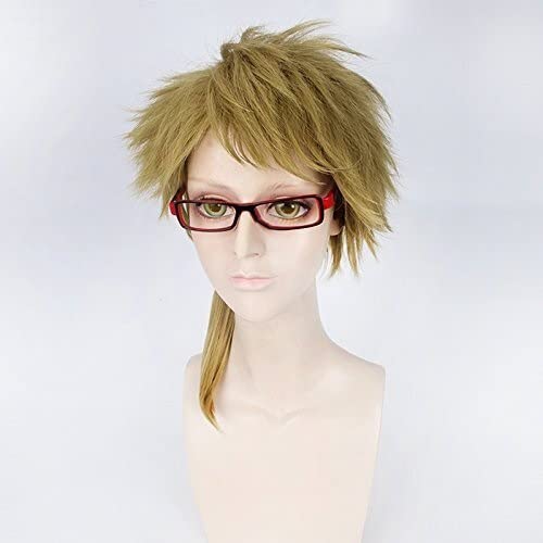 HBYLEE- Wig Anime Cosplay Wig for Anime Wigs Cosplay Christmas Bungou Stray Dog Kunikida Unique Dark Brown Ponytail Upturned Cos Wig[Farbe:Brown] von HBYLEE