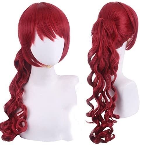 HBYLEE- Wig Anime Cosplay Wig for Halloween Fashion Christmas Party Dress Up Wig Persona 5 The Royal P5R Yoshizawa Kasumi Cos Wig Red Slightly Curly Long Hair[Farbe:Onecolor] von HBYLEE