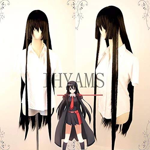 HBYLEE-Wig for cosplay Akame Wig Heat Resistant Anime Wig Akame GA-Kill Cosplay Wig Long Black Synthetic Hair with Wig Cap von HBYLEE