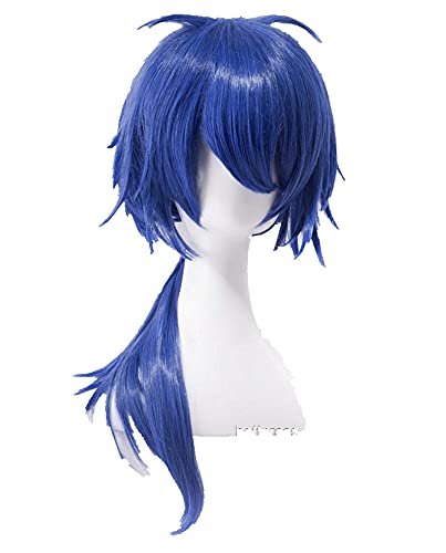 HBYLEE-Wig for cosplay Anime Coser Pruik Division Rap Battle Hypnosis MIC Cube Arisugawa Cosplay Wig 60 cm Blue Wavy Heat Resistant Synthetic Hair Wigs + Wig Cap von HBYLEE