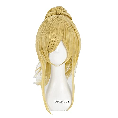 HBYLEE-Wig for cosplay Anime Coser Purify Your Lies in April Miyazono Kaori Cosplay Wig Light Golden Blonde Clip Ponytail Heat Resistant Synthetic Hair Wig + Wig Cap von HBYLEE