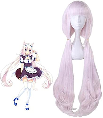HBYLEE-Wig for cosplay Anime Coser Wig Anime Nekopara Chocolate Vanilla Wig Cosplay Wigs 100 cm Pink Hair Wigs + Wig Cap von HBYLEE