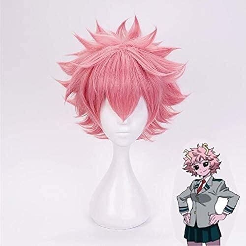 HBYLEE-Wig for cosplay Anime Coser Wig Boku No Hero Academia Mina Ashido Wig My Hero Academia Short Hair Pink Cosplay Wigs + Heat Resistant Synthetic Wig von HBYLEE