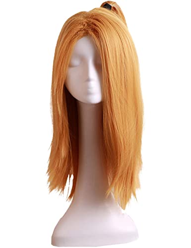 HBYLEE-Wig for cosplay Anime Coser pruik Deidara Cosplay Wig Anime Golden Long Straight Wigs Cosplay Accessories for Women Girls with Wig Cap von HBYLEE