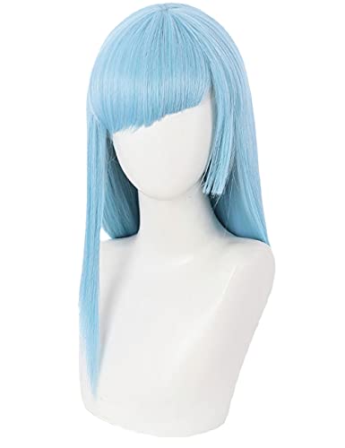 HBYLEE-Wig for cosplay Anime Coser pruik Miwa Kasumi Cosplay Wig Anime Jujutsu Kaisen Mixed Blue Long Straight Wigs with Fringe Cosplay Accessories for Women Girls with Wig Cap von HBYLEE