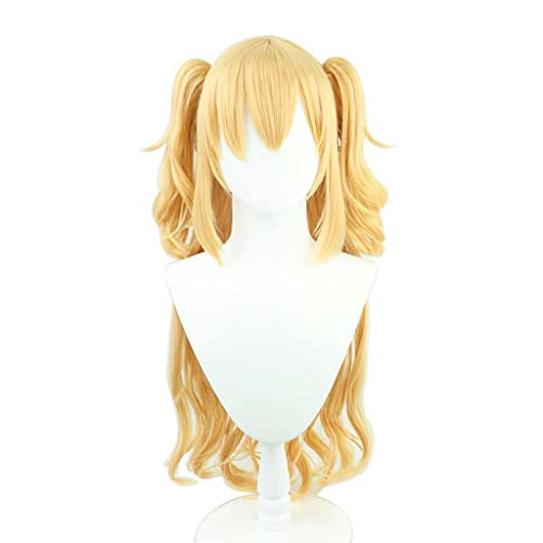 HBYLEE-Wig for cosplay Anime Cosplay Wig, VTuber Akai Haato Wig, Golden Long Wavy Wig, with Free Wig Cap, for Party, Daily Life, Halloween Wig Cosplay von HBYLEE