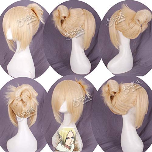 HBYLEE-Wig for cosplay Attack On Giant Arnie Leonard Light Gold Anime Wig 212 von HBYLEE