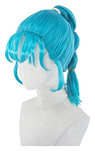 HBYLEE-Wig for cosplay Bulma Cosplay Wig Blue Twist Braid Hair for Girls Women Halloween Carnival Party Gift Coser Wig von HBYLEE