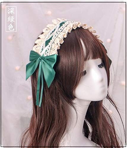 HBYLEE-Wig for cosplay Cute Lolita Hair Accessories Hair Band Hair Pin Lace Accessory Cosplay Wig Pink Purple Red Blue Cute Lolita Cosplay Girls Women Dark Green von HBYLEE