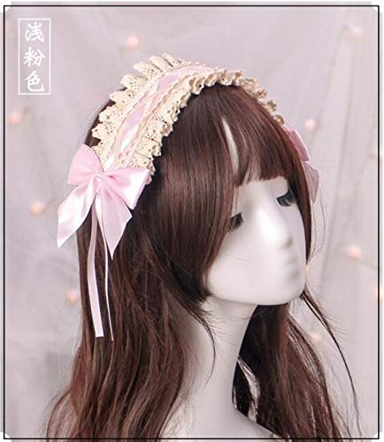 HBYLEE-Wig for cosplay Cute Lolita Hair Accessories Hair Band Hair Pin Lace Accessory Cosplay Wig Pink Purple Red Blue Cute Lolita Cosplay Girls Women Light Pink von HBYLEE