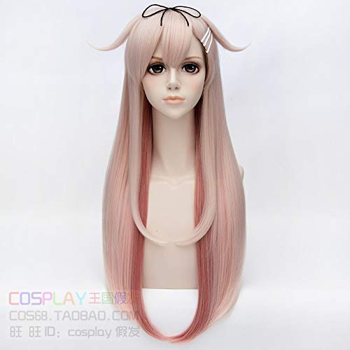 HBYLEE-Wig for cosplay Game Collection Yuudachi Cosplay Wig Long Straight Pink Hair Gradient Wig for Halloween Party + Free Cap von HBYLEE