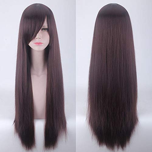 HBYLEE-Wig for cosplay Hohe Qualität Anime Lange Gerade Cosplay Perücke Mit Pony Halloween Kostüm Blonde Rot Schwarz Blau Lila Grau Haar Perücken Für Frauen bild farbe von HBYLEE