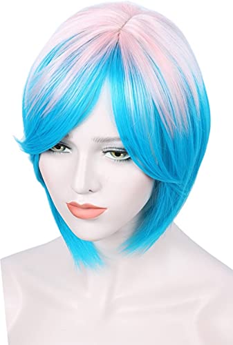 HBYLEE-Wig for cosplay Kurzer Ombre Halloween-Perücken for Frauen Rosa +Blau von HBYLEE