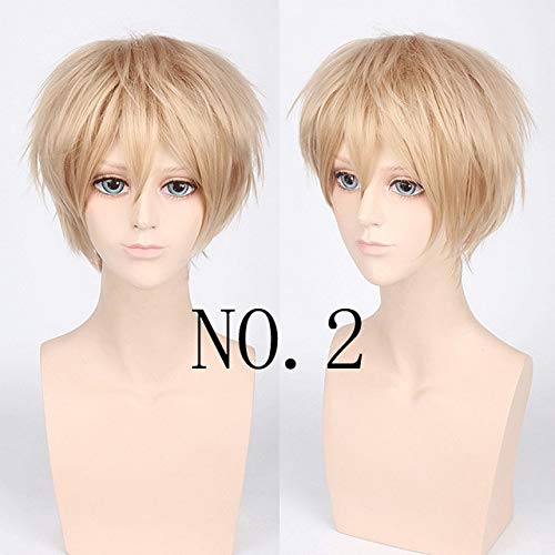 HBYLEE-Wig for cosplay Men's Synthetic Short Fluffy Red Silver Grey Light Golden Yellow Green Pink Purple Orange White Universal Cosplay Wig Pony China As The Picture von HBYLEE