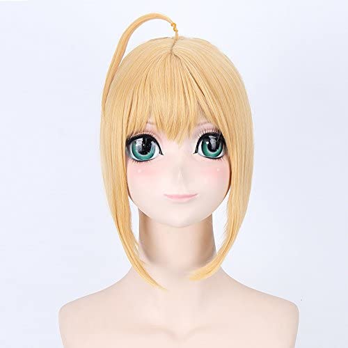 HBYLEE-Wig for cosplay Perücke für den täglichen Gebrauch, Fate Stay Night Saber Mixed Gold Plate Hair Version Schwarz Version Perücke Farbe: Pl-013-1 Gold von HBYLEE