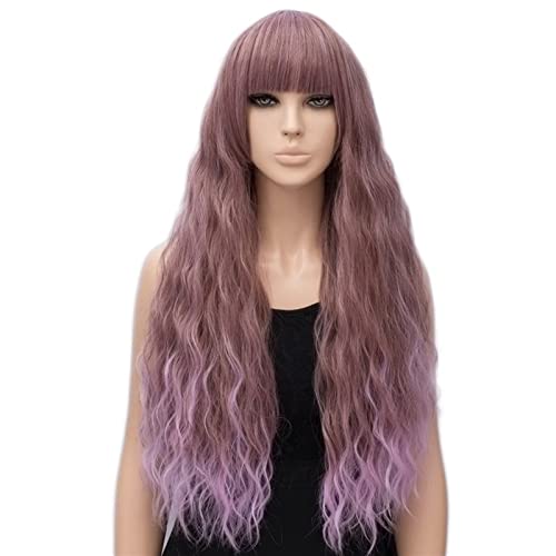 HBYLEE-Wig for cosplay Pink Wig for Women Long Fluffy Wavy Wavy Wavy Wigs for Girls Heat Resistant Synthetic Wigs von HBYLEE