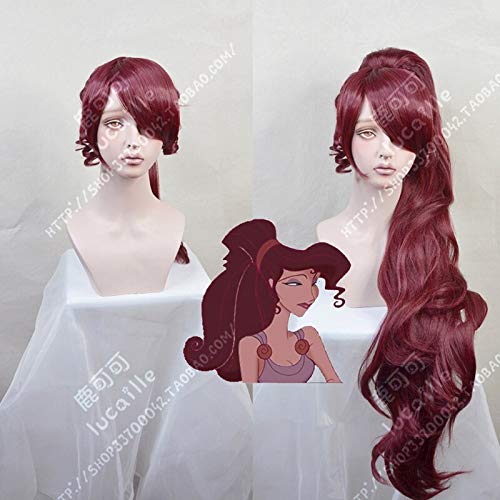 HBYLEE-Wig for cosplay Princess Megara Cosplay Wig Hercules Meg Long Red Synthetic Hair for Adults + Wig Cap von HBYLEE