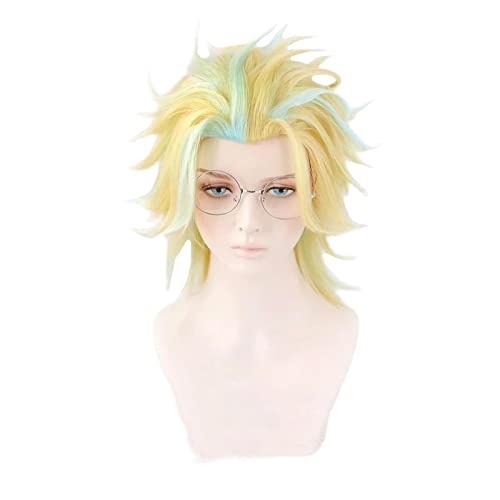 HBYLEE-Wig for cosplay Rindo Haitani Cosplay Wig Anime Cosplay Short Golden Mixed Blue Heat Resistant Synthetic Hair Pelucas von HBYLEE